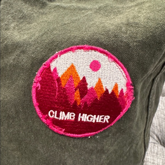 Free People Bag Been There Badge Green Oversized Large Weekender Travel Tote - Picture 13 of 17